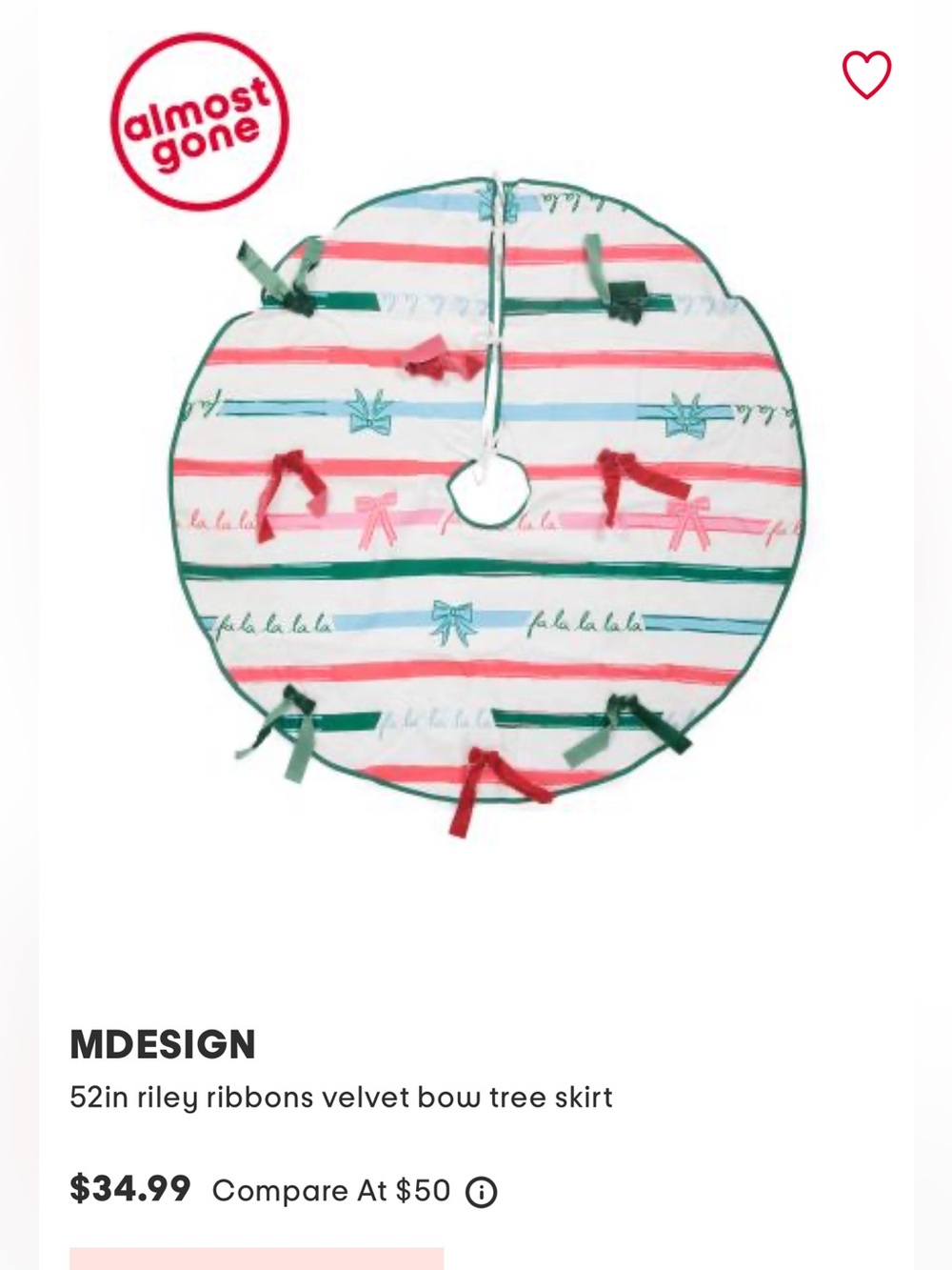 mDesign Christmas Tree Skirt